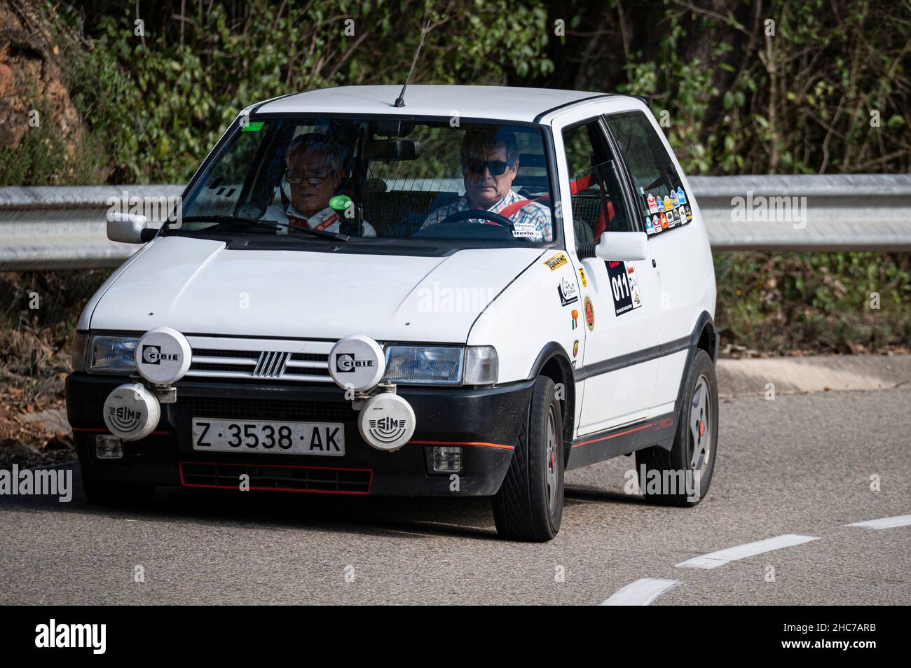 Barcelona, Spain; October 23, 2021: Fiat Uno Turbo 1.4 IE Mk2 Rallye Platja D'Aro Historic Stock Photo