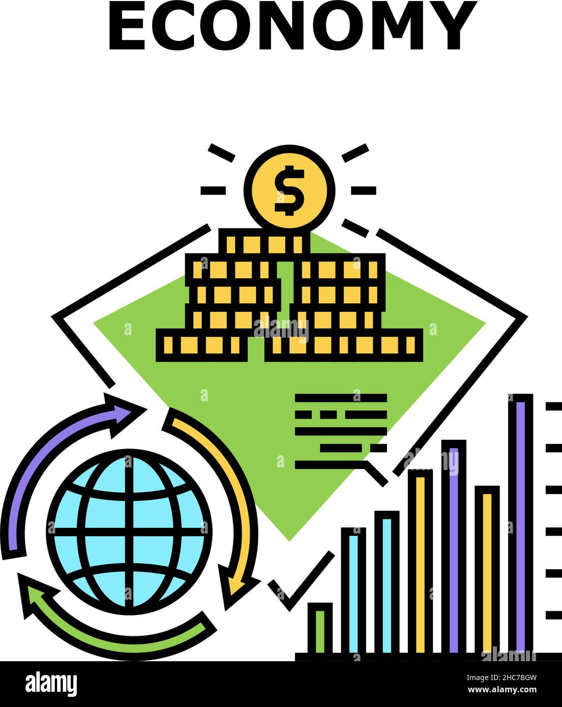 Economy Finance Vector Concept Color Illustration Stock Vector Image ...