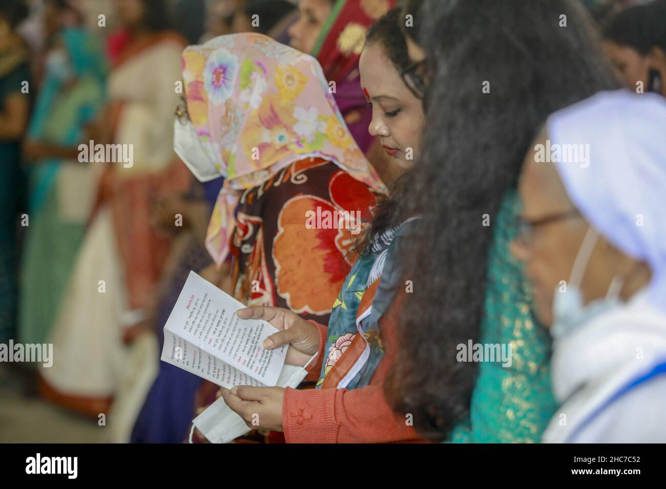 Bangladeshi Christian People offer prayers in Church during Christmas