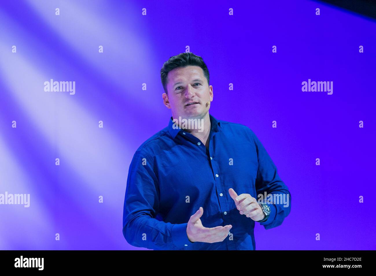 Johannesburg, South Africa - August 21, 2018: Ex Cricket Captain Graeme Smith on stage at Think Sales Convention Stock Photo