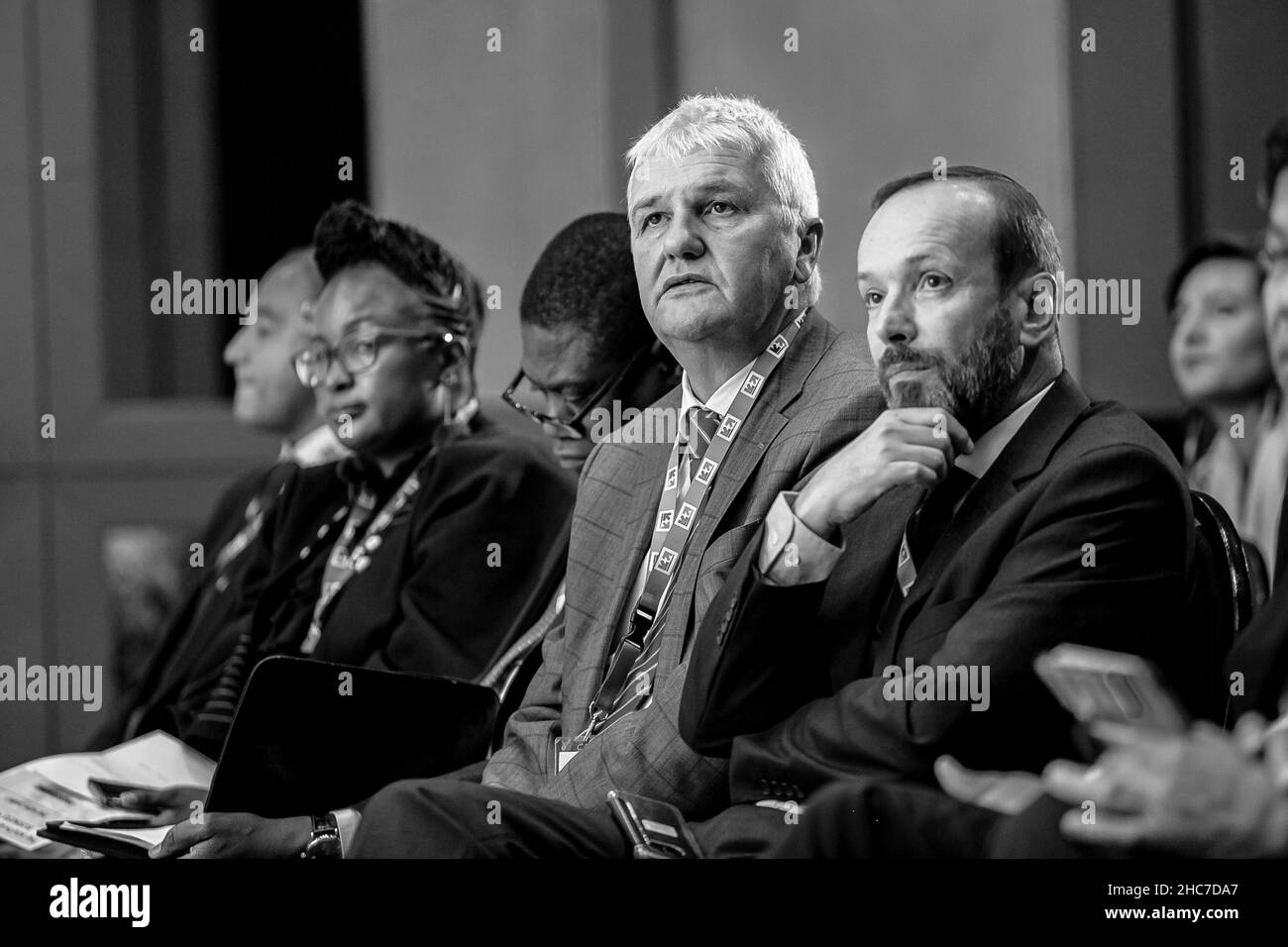 Johannesburg, South Africa - October 4, 2018: Delegates attending a business forum at conference centre Stock Photo