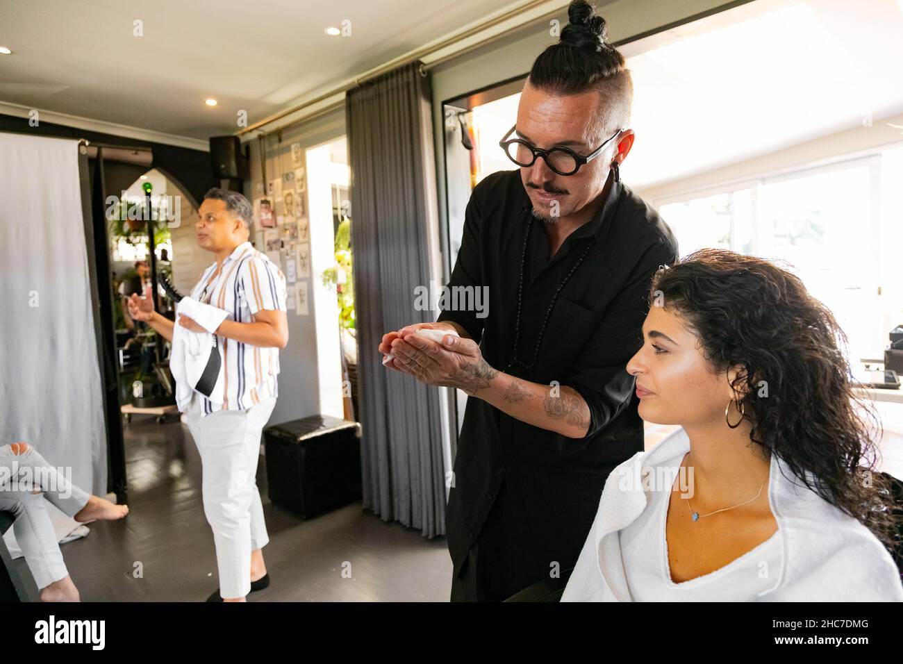 Cape Town, South Africa March 29, 2021 BTS of Celebrity hairstylist