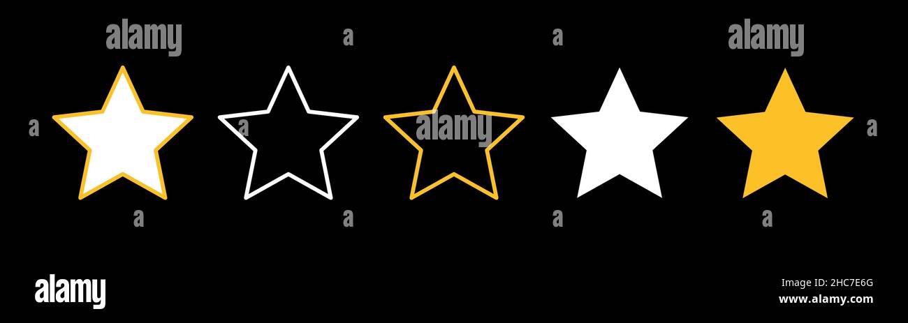 Rating stars set. Feedback evaluation from worst before excellent. Quality. Stock Vector