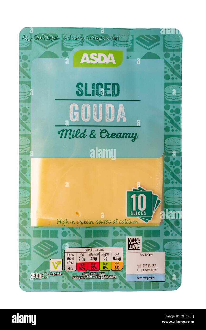 Norwich, Norfolk, UK December 2021. A packet of Asda branded sliced