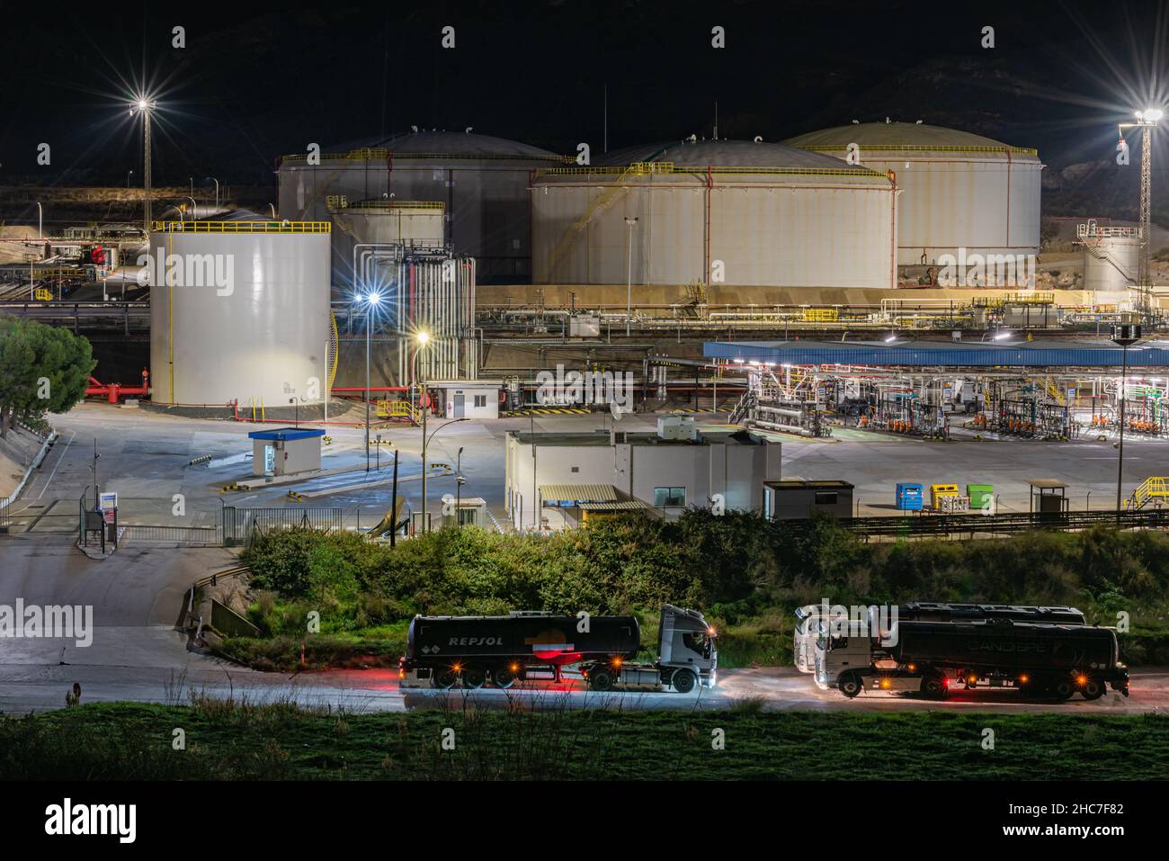 Fuel storage facility of the Exolum company in Cartagena, Spain Stock