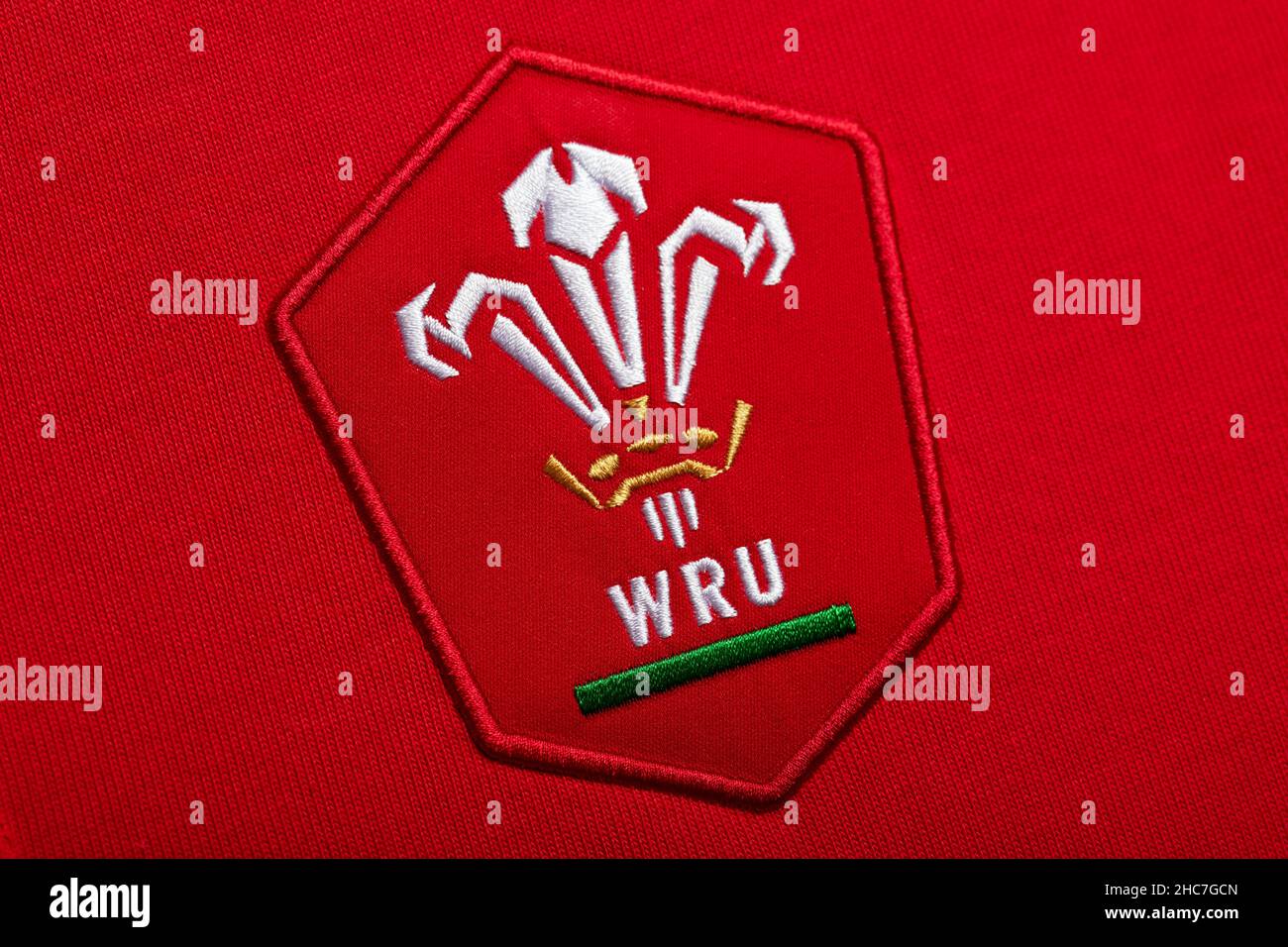 Close up of Wales National Rugby team jersey Stock Photo