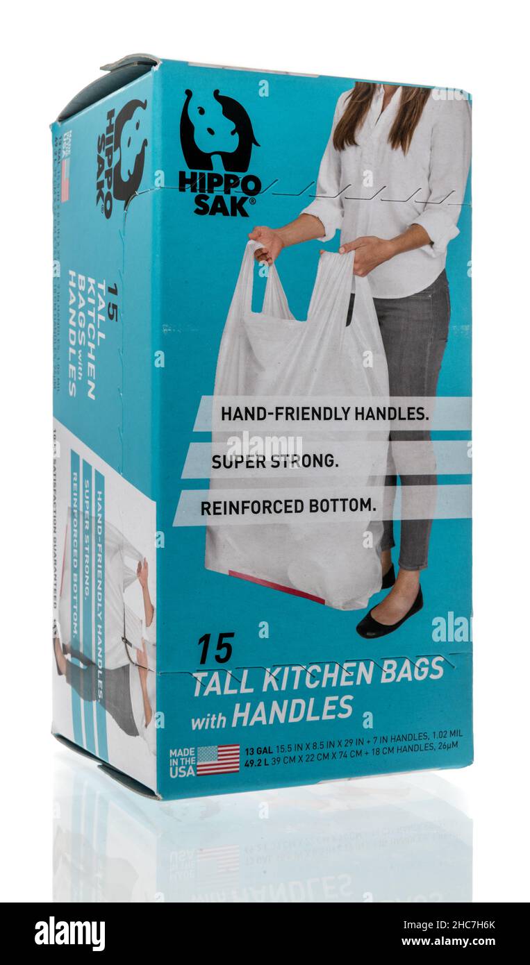 Kitchen Trash Bags, Handle Tie (13 Gal) Hippo Sak, Kitchen