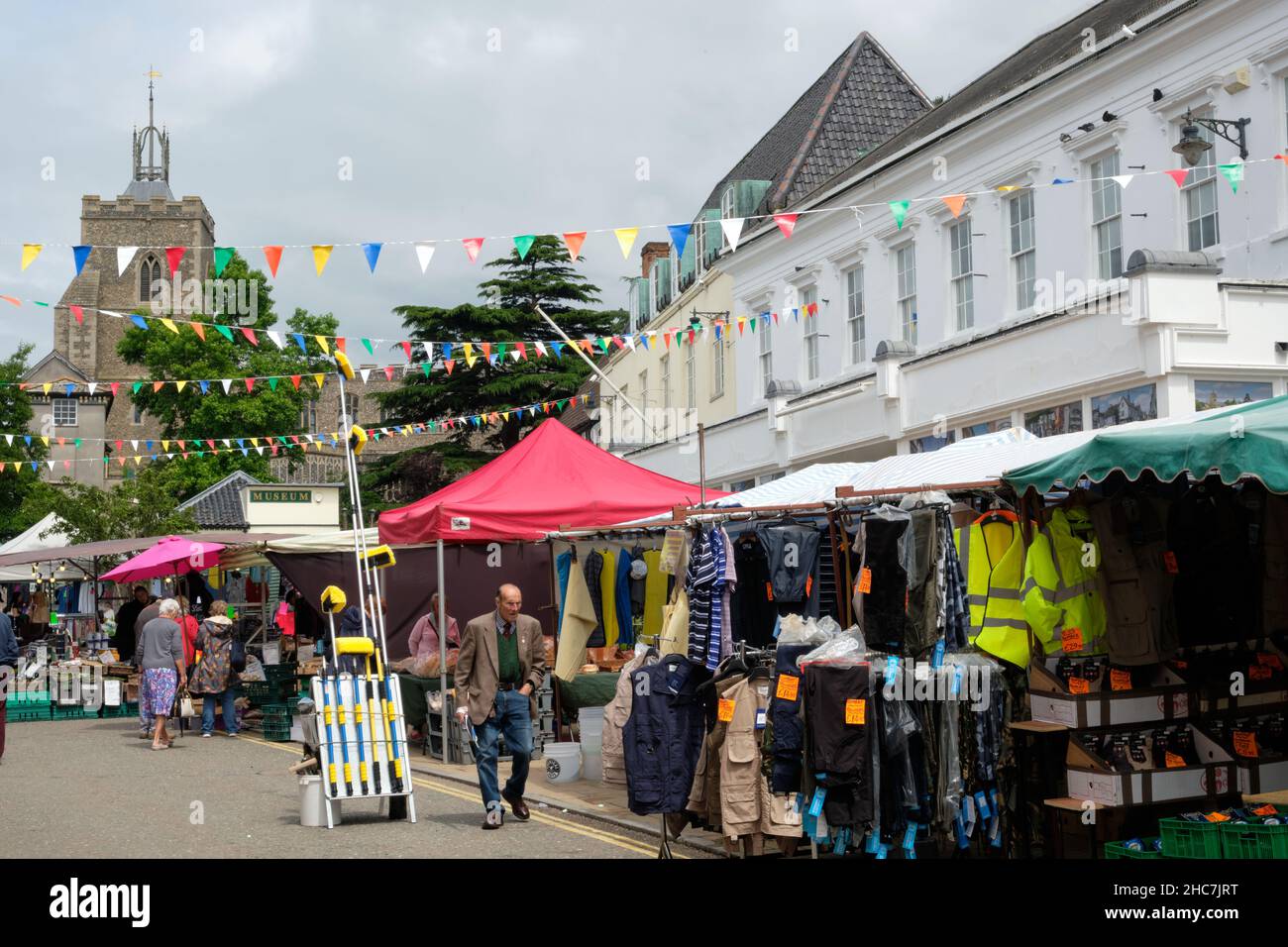 Diss street Market Stock Photo