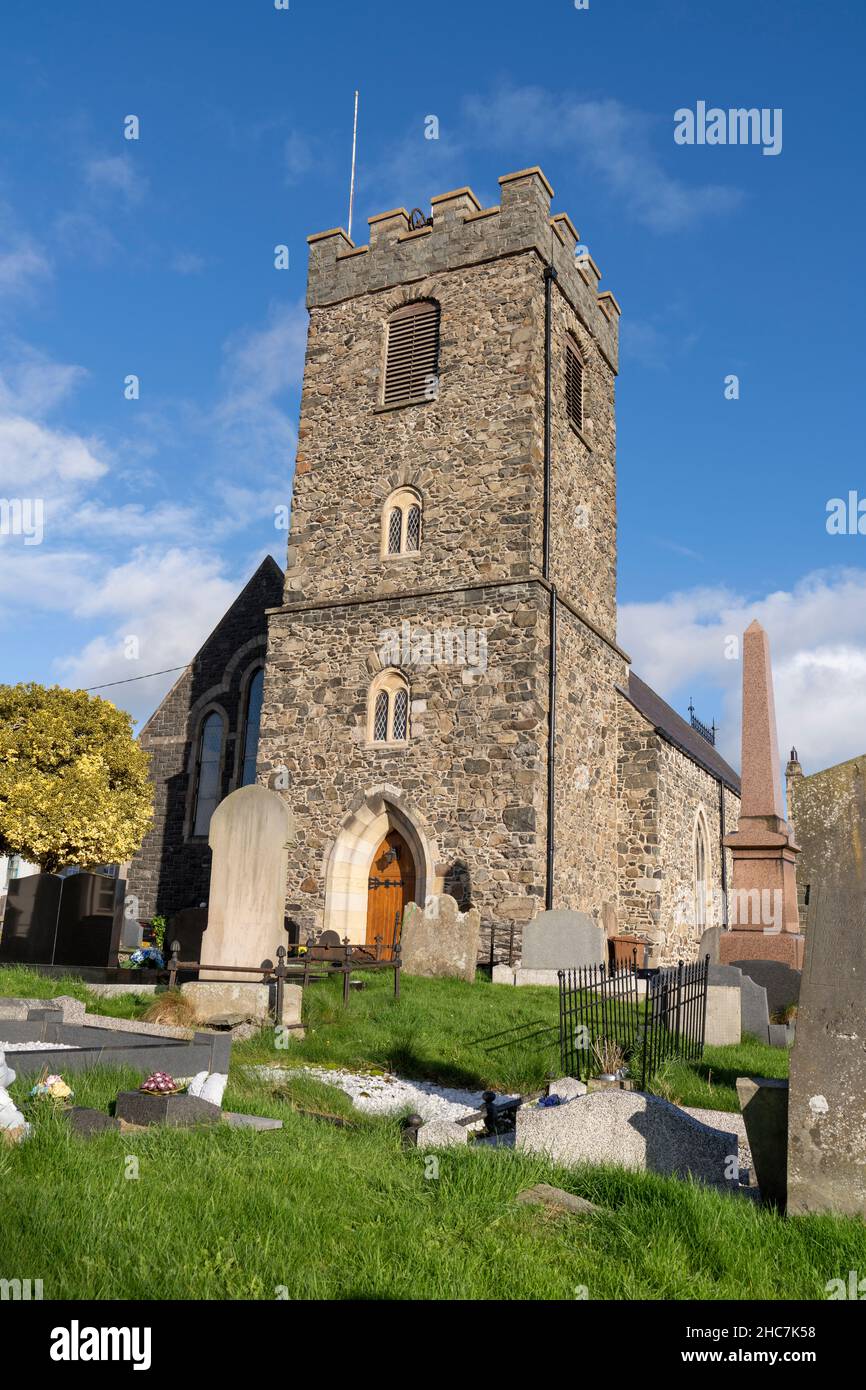 Vertical shot of the Dromore Cathedral in Dromore country, Northern Ireland Stock Photo