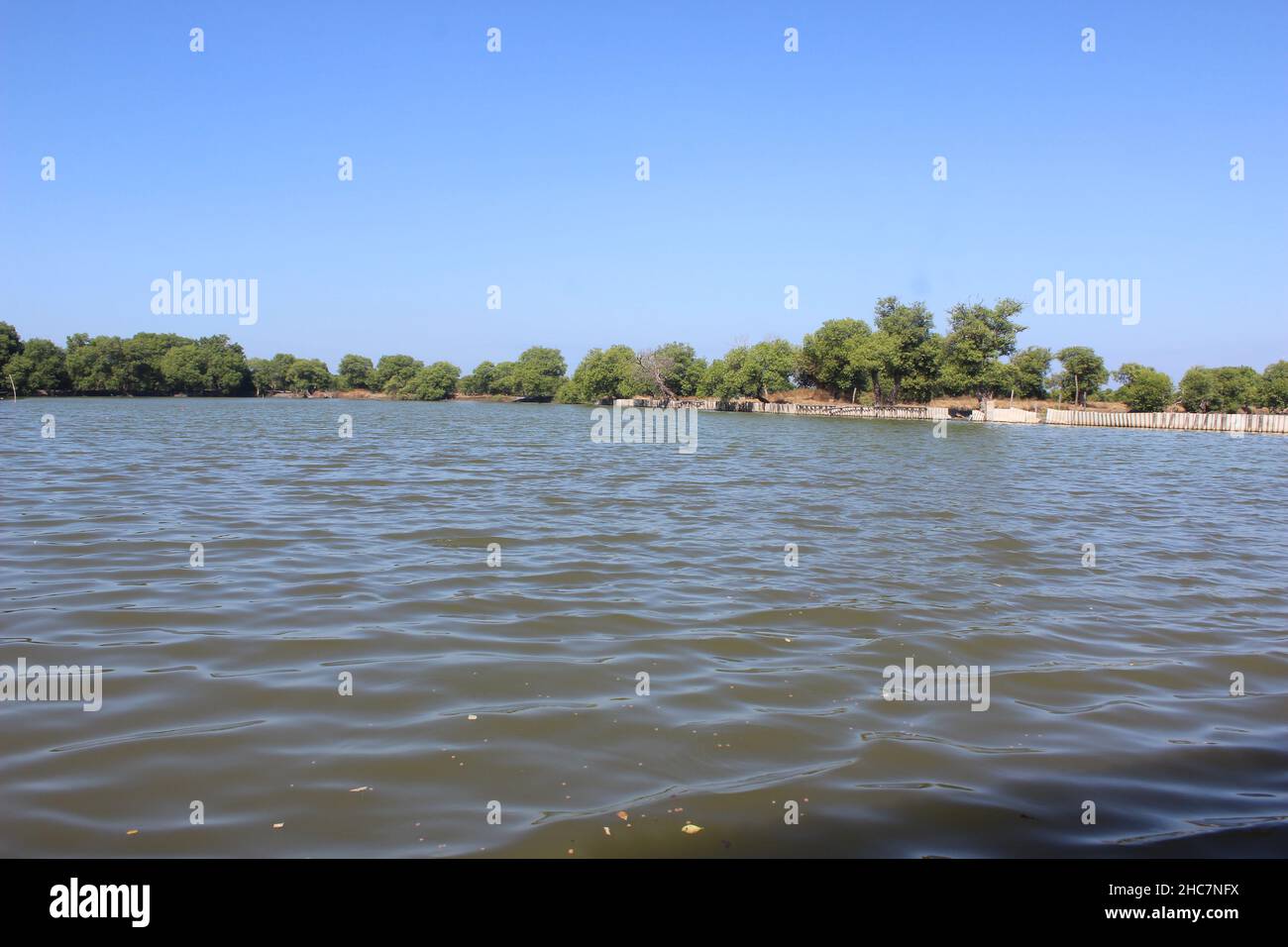 Aquaculture ponds that produce fish and are used for fishing grounds Stock Photo