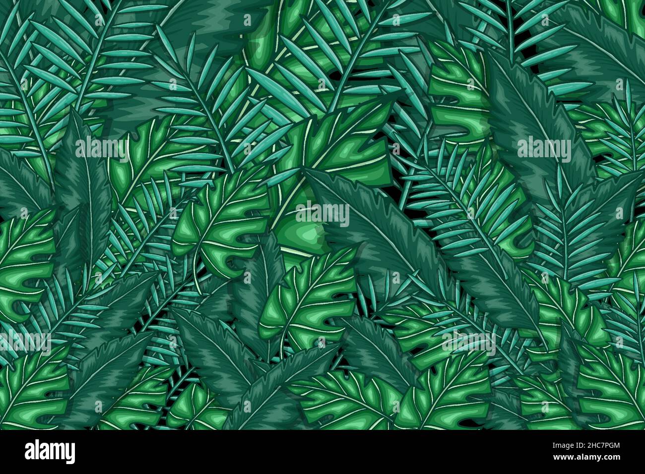 tropical green leaves background. leaves green background vector design ...