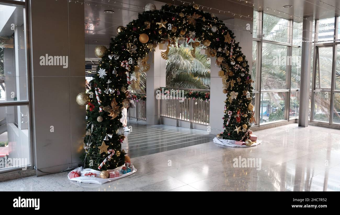 Exchange Tower Sukhumvit Rd Bangkok Christmas Decorations Stock Photo