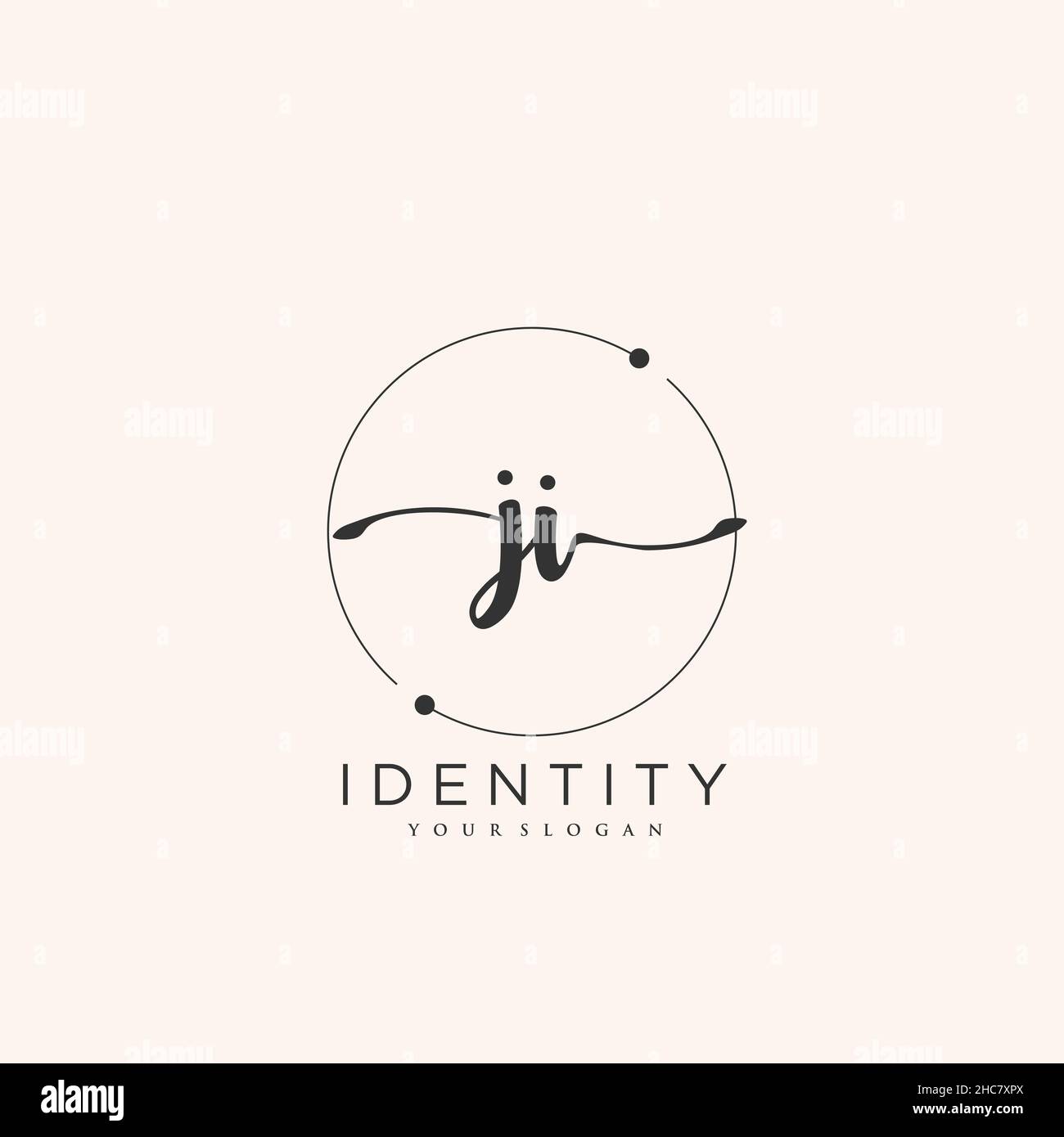 JI Handwriting logo vector art of initial signature, wedding, fashion ...