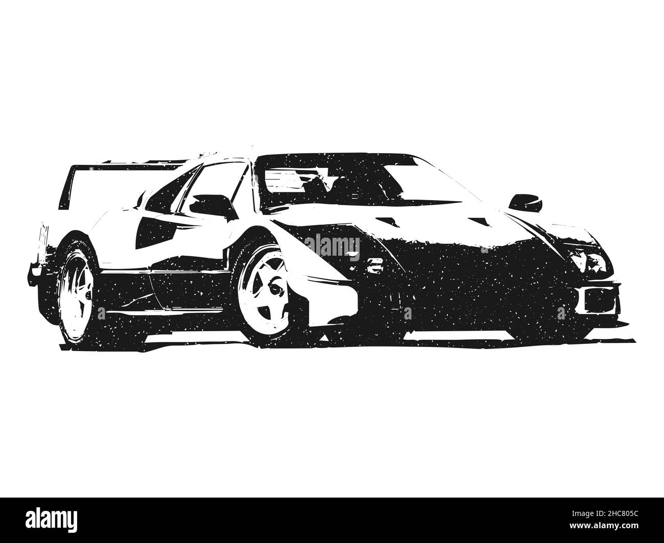 Sports car. Illustration in retro style. Racing sports car. Vintage ...