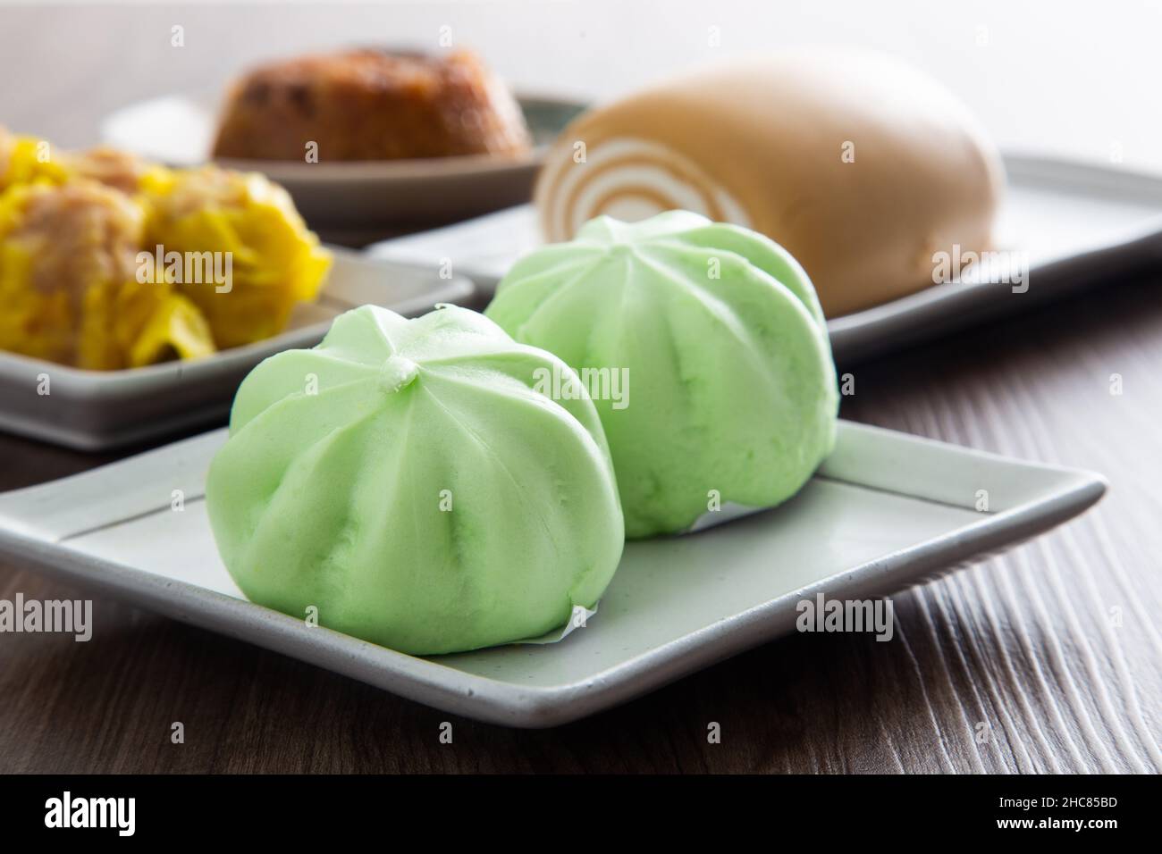 Steamed fresh sweet lotus paste bao, Chinese bun Stock Photo Alamy