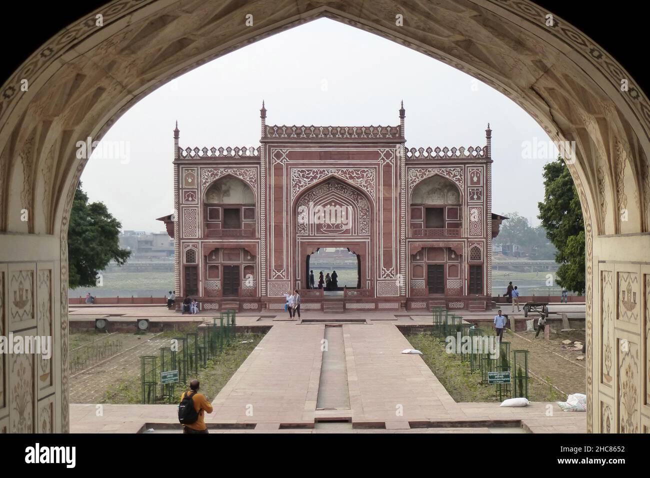 Entrance of the Itmad-ud-Daula mausoleum in Agra Stock Photo