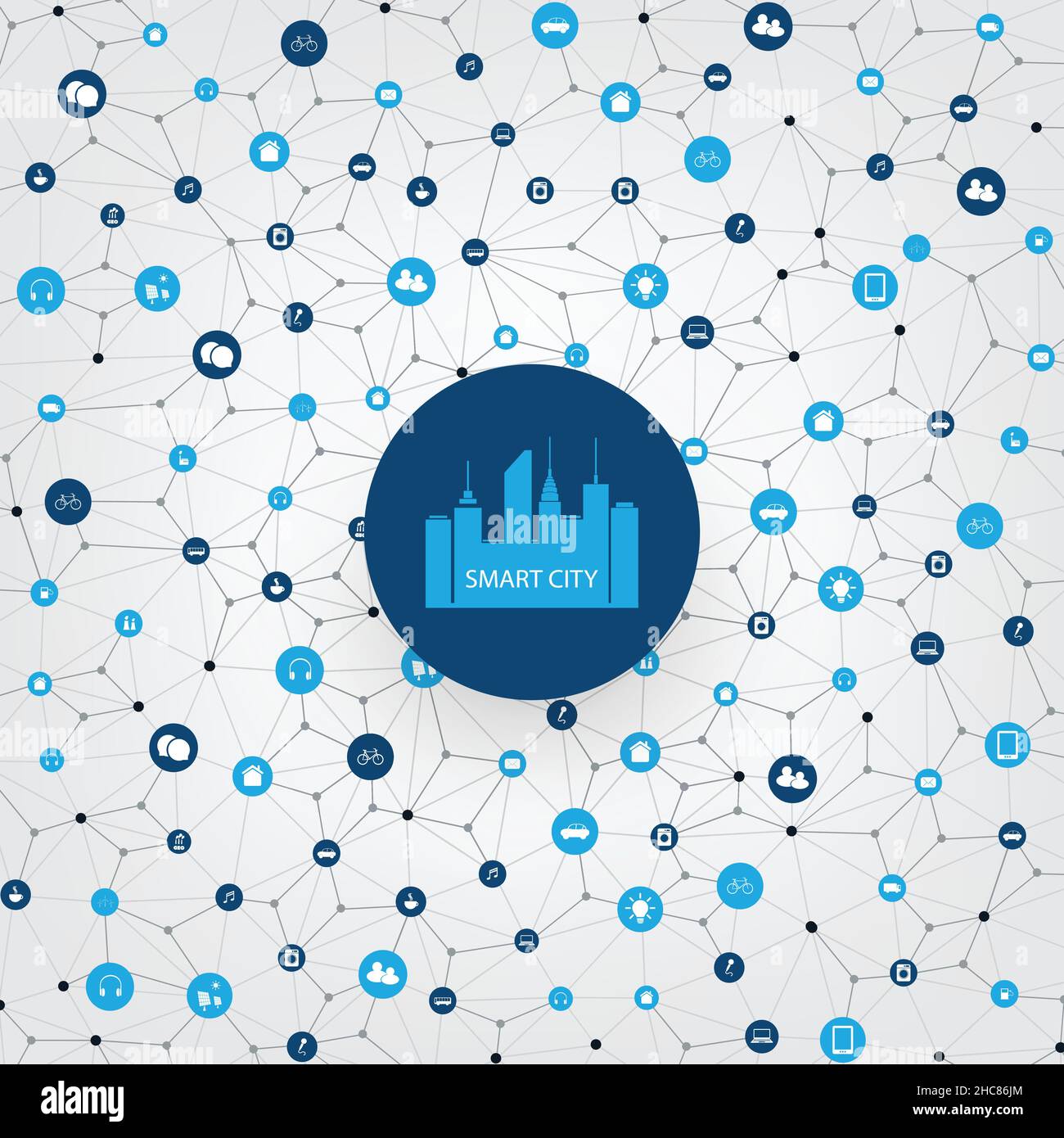 Smart City, Internet of Things or Cloud Computing Design Concept with ...