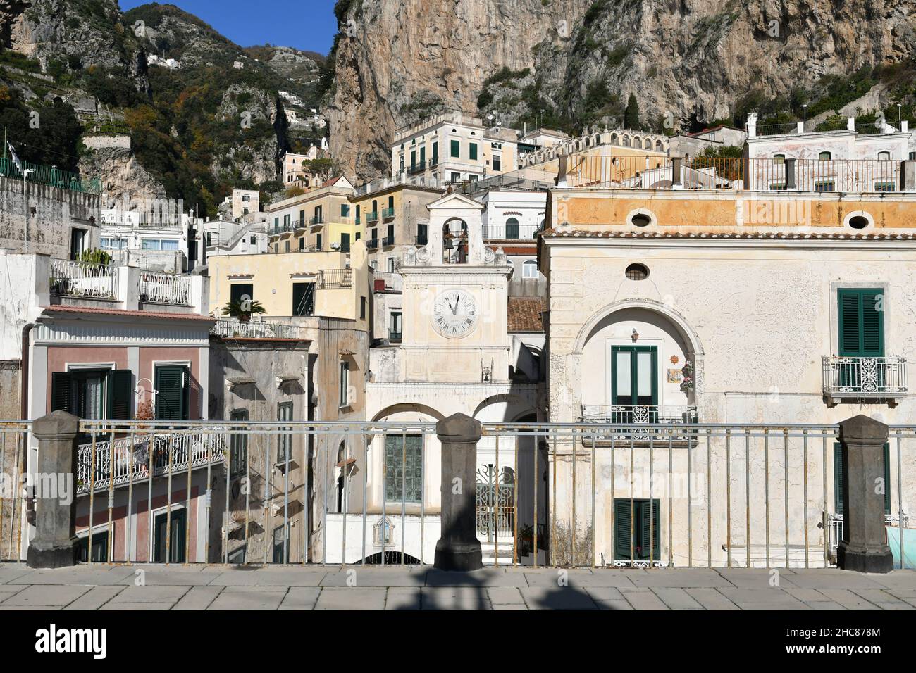 The characteristic old houses of Atrani, a town on the Amalfi coast
