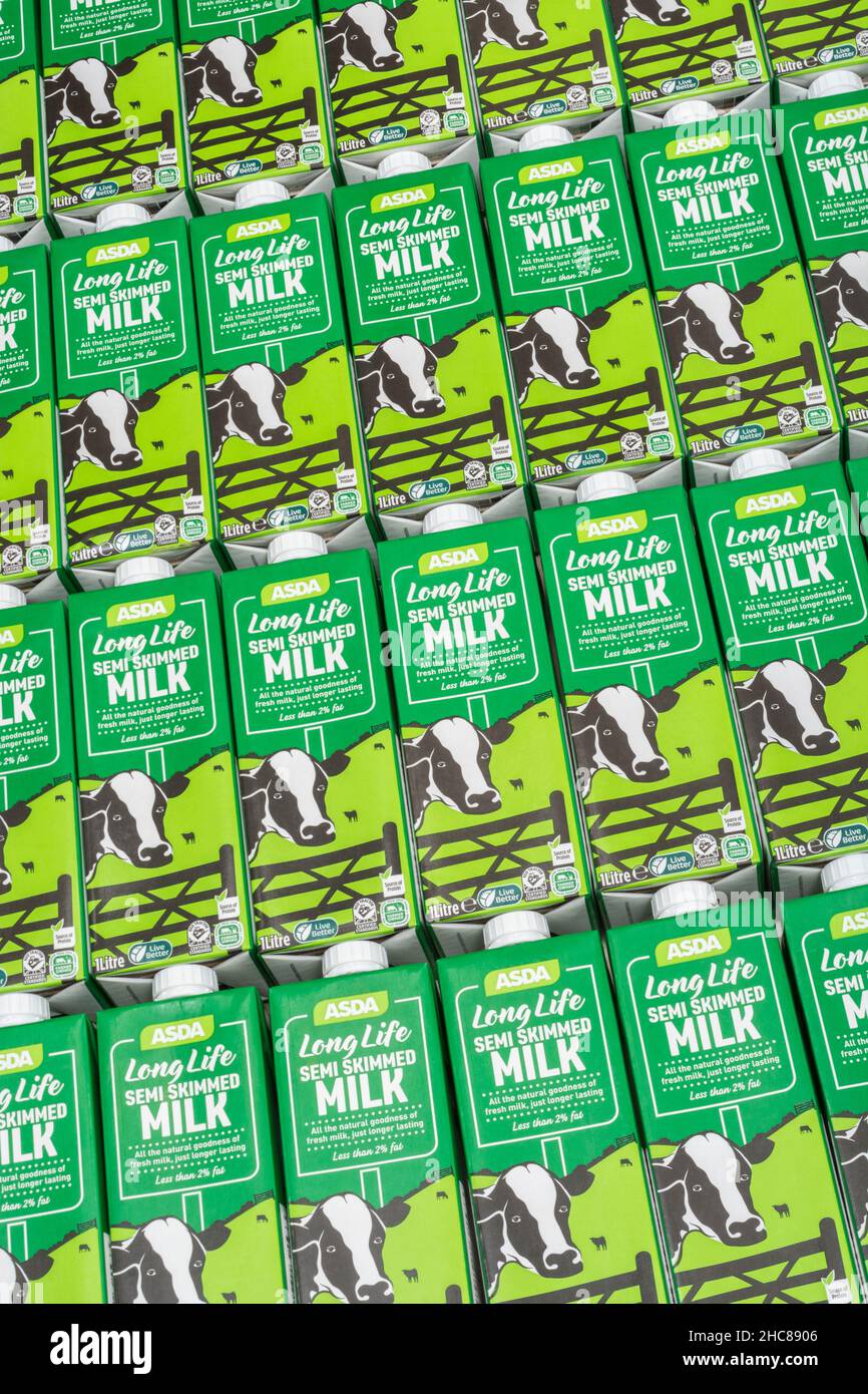 1 Litre paper carton units of ASDA ownlabel longlife UHT semiskimmed