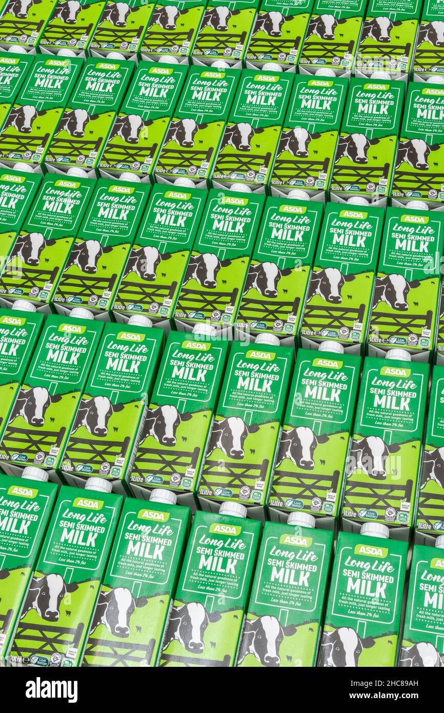 1 Litre paper carton units of ASDA ownlabel longlife UHT semiskimmed
