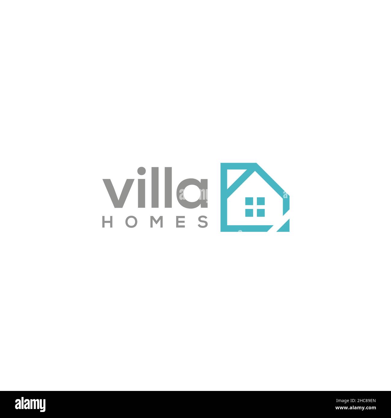 Minimalist design Villa home room view logo design Stock Vector