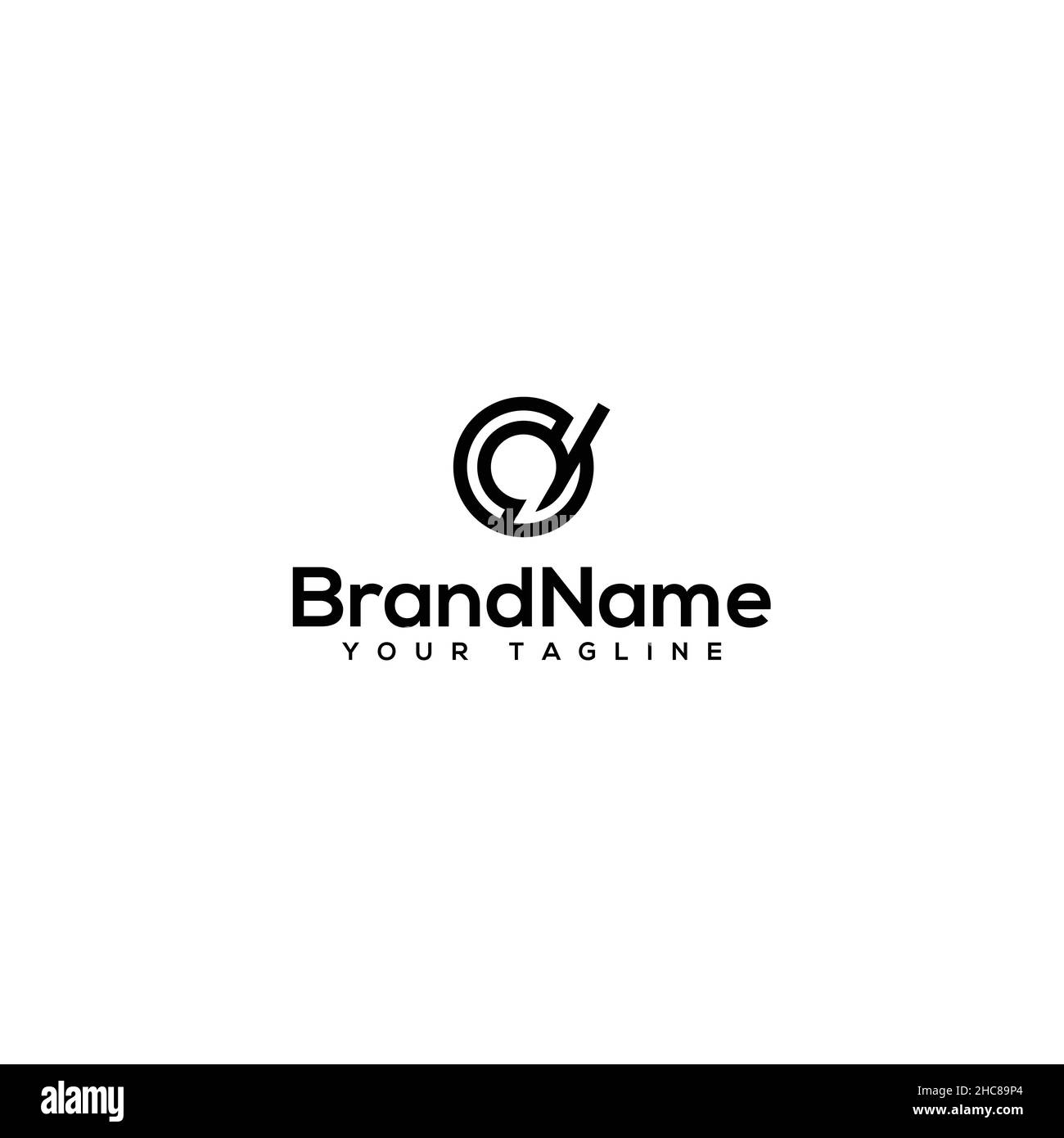 minimalist simple flat Brand Name logo design Stock Vector