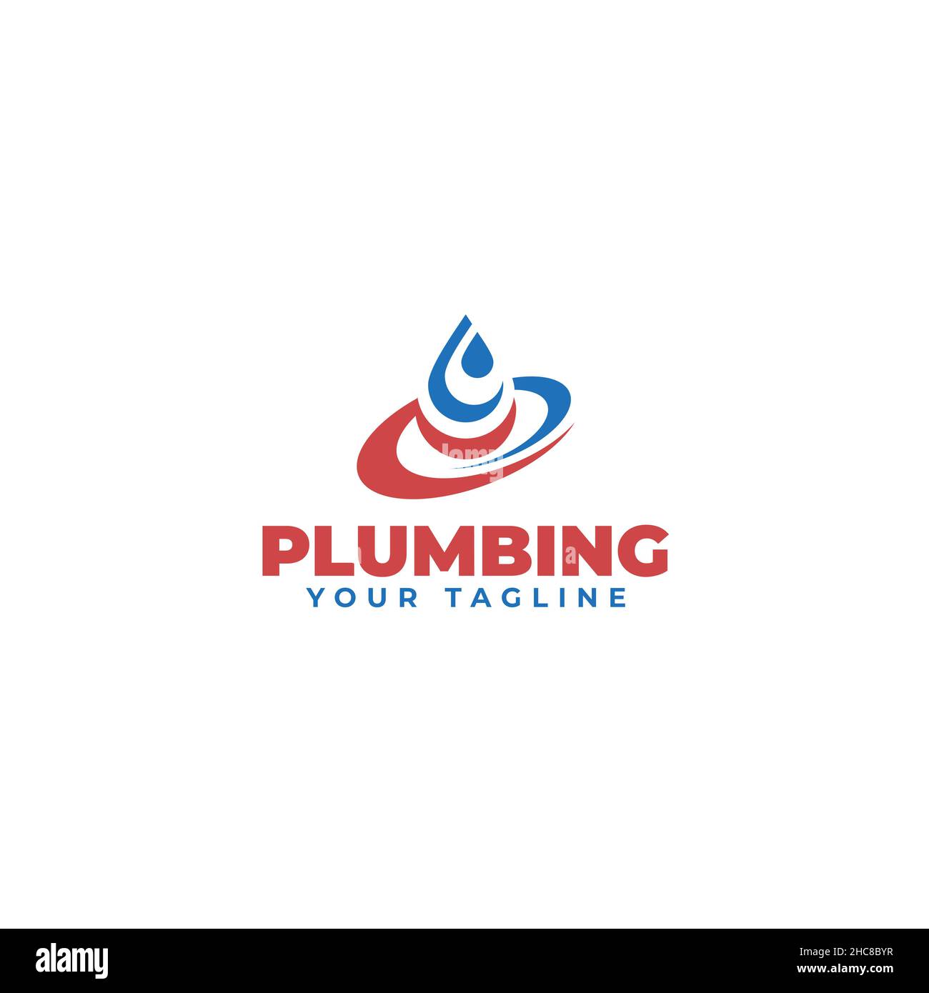 Modern flat design Plumbing water logo design Stock Vector