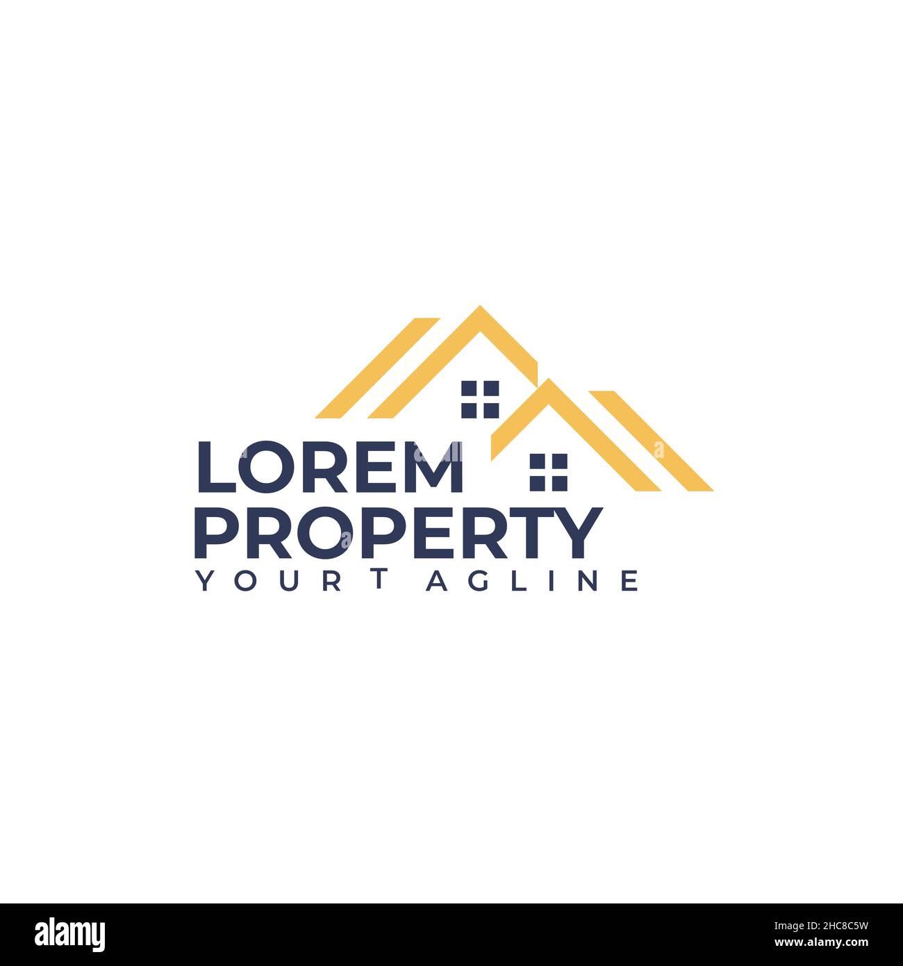 Minimalist Roof LOREM PROPERTY Home logo design Stock Vector