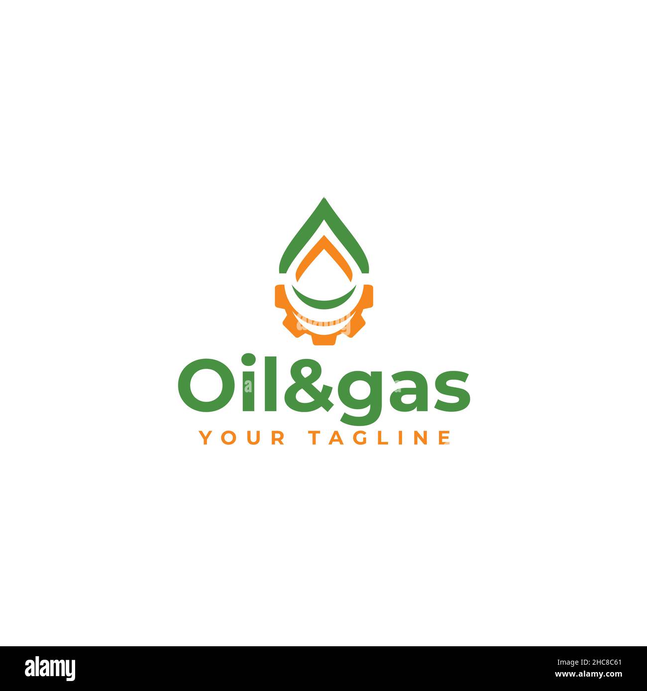Modern Colorful Oil And Gas Gear drip logo design Stock Vector