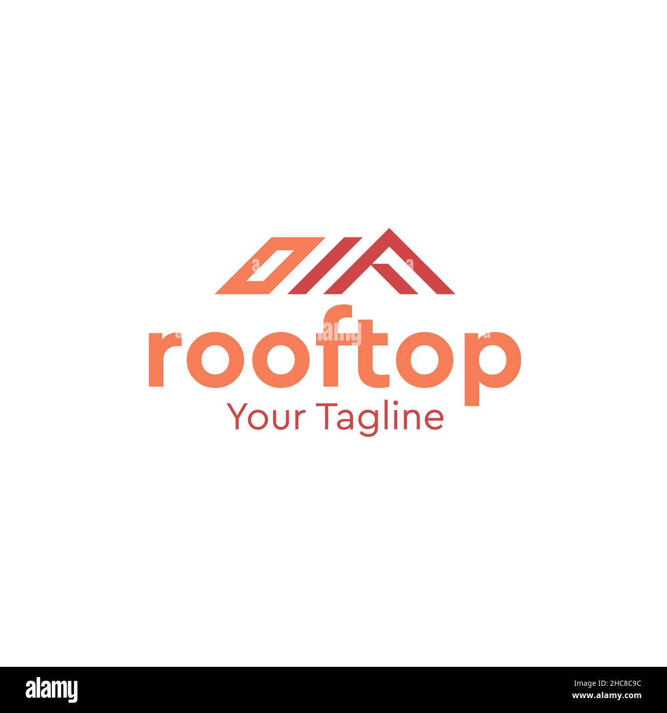 Minimalist design Rooftop interior logo design Stock Vector