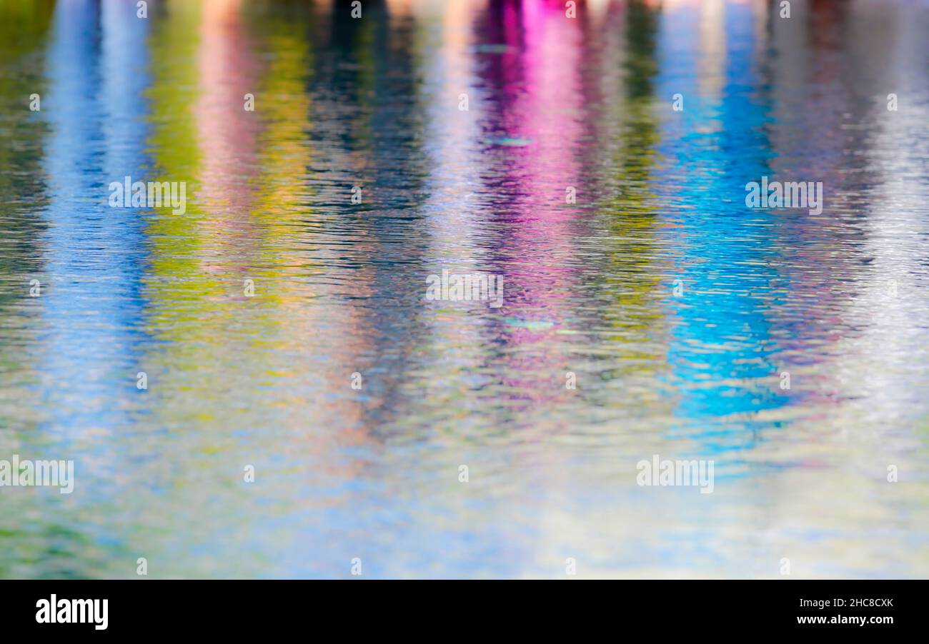 Colourful reflection in water Stock Photo