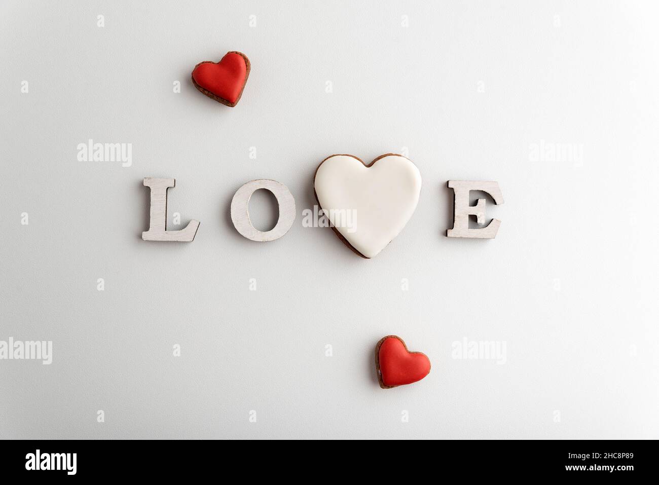 White lettering LOVE with large white heart instead of letter V ...