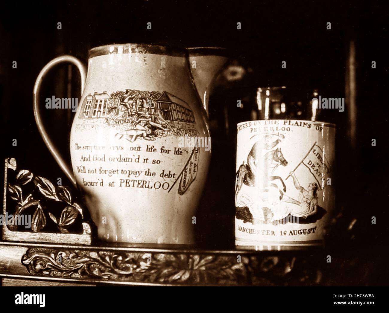 Peterloo commemorative pottery, early 1900s Stock Photo