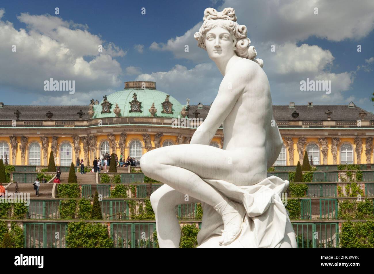 Classical statue at Park of Sanssouci Palace in Potsdam, Germany Stock Photo