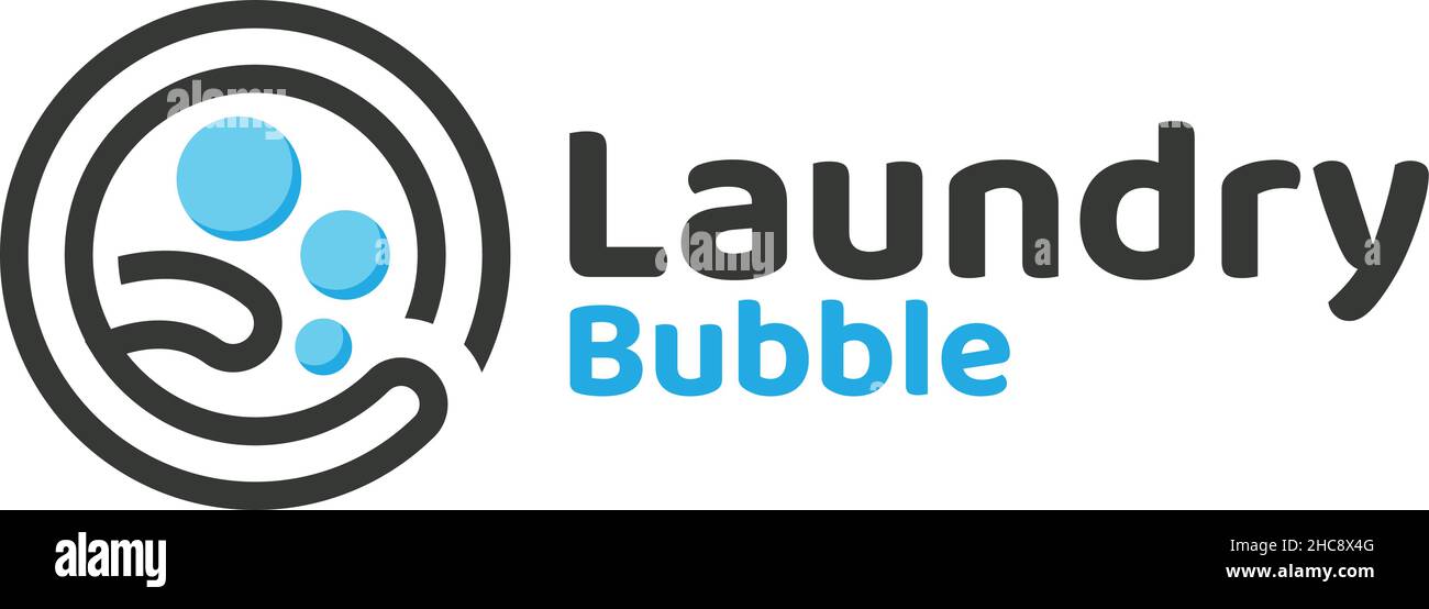 Modern colorful LAUNDRY BUBBLE clean logo design Stock Vector