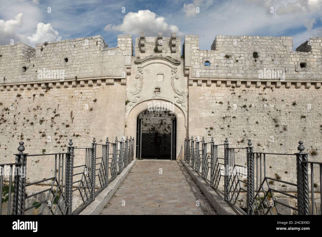 The entrance of the castle of Monte Saint Angelo in Gargano in Italy Stock Photo
