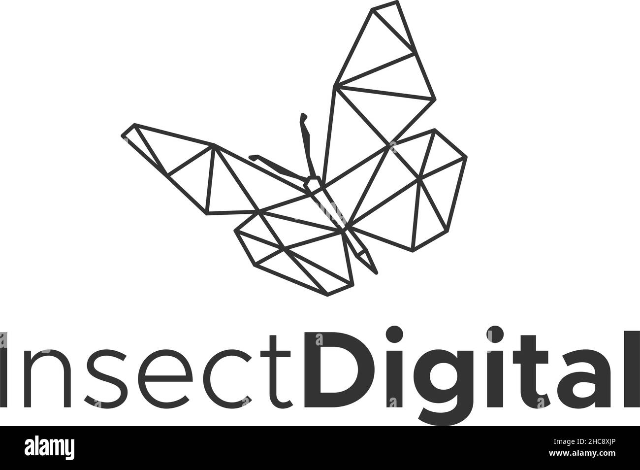 Modern design INSECT DIGITAL butterfly logo design Stock Vector
