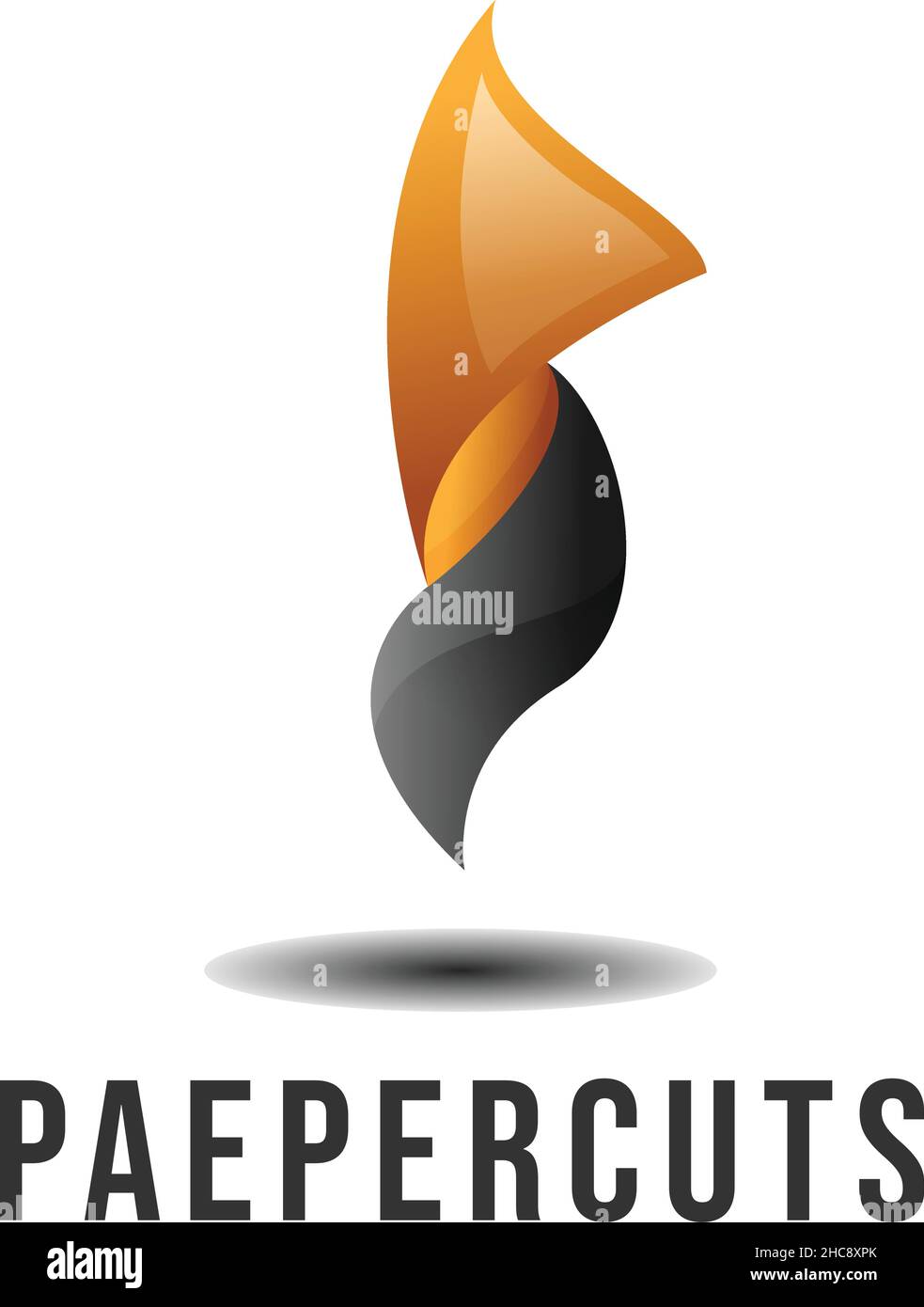 Modern colorful PEAPER CUTS learn logo design  Stock Vector