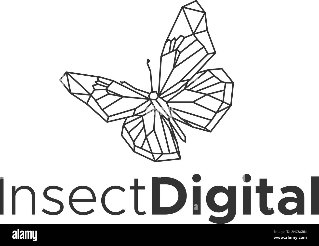 Modern design INSECT DIGITAL butterfly logo design Stock Vector