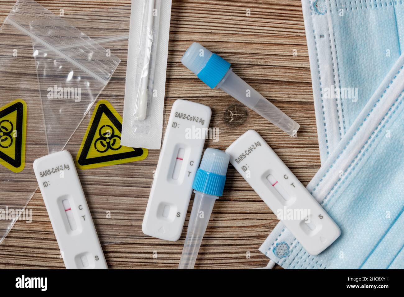 Negative corona home tests laying on a table Stock Photo Alamy