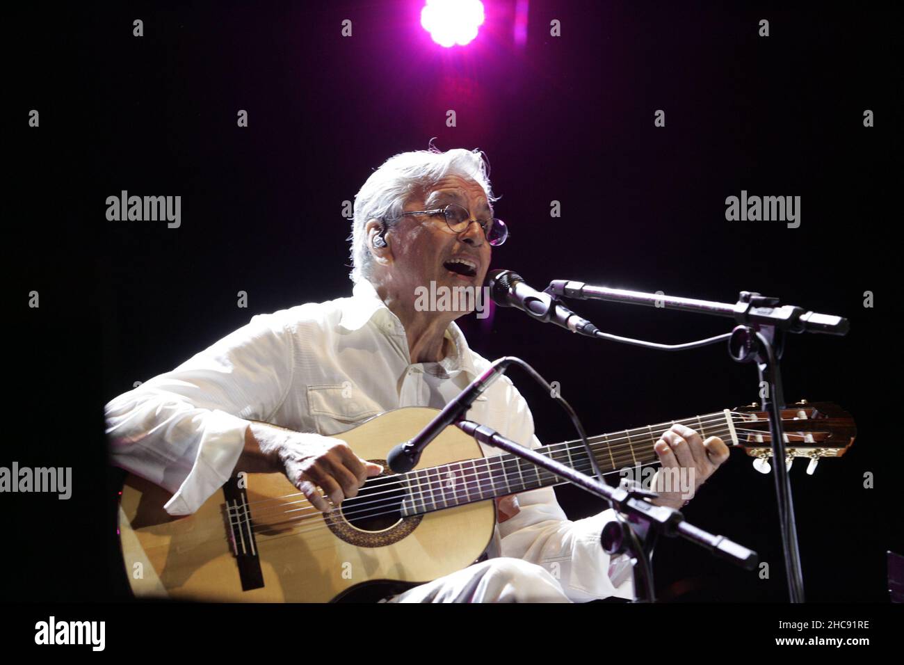 santo amaro, bahia, brazil - january 25, 2013: Singer Caetano Veloso during a performance in the city of Santo Amaro, Reconcavo da Bahia. Stock Photo