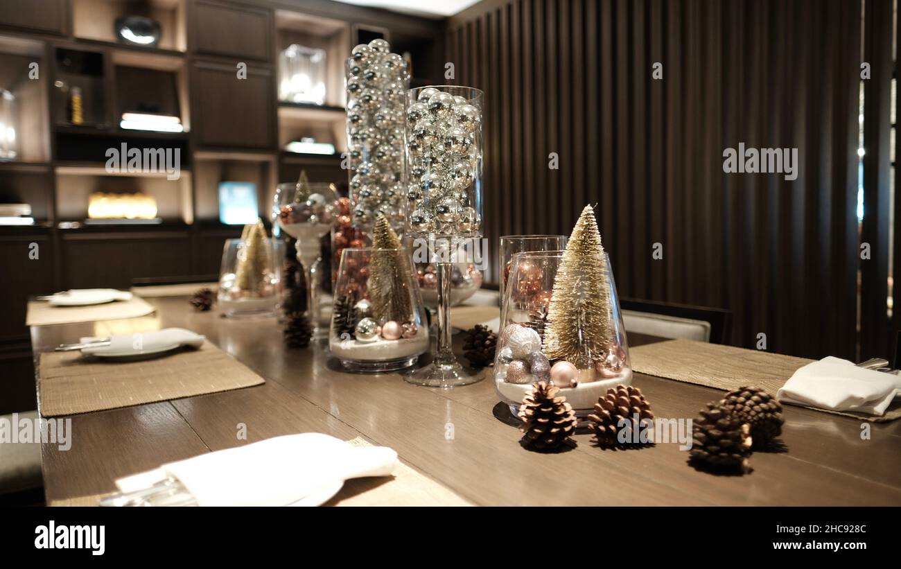 Christmas Tree Dinner Table Decorations JW Marriott Hotel Bangkok