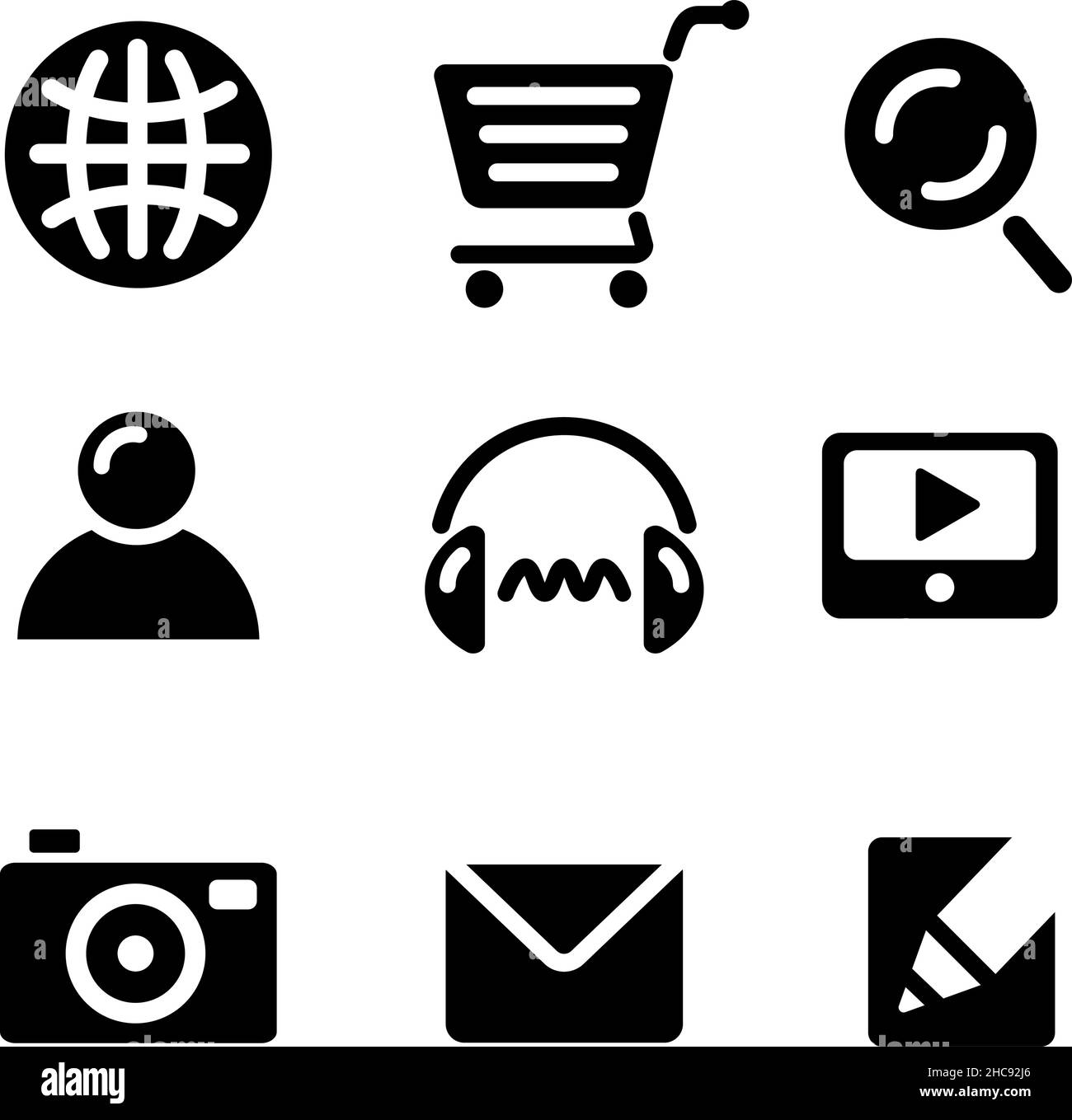 icons and pictograms for programm apps and web usage illustration Stock Vector