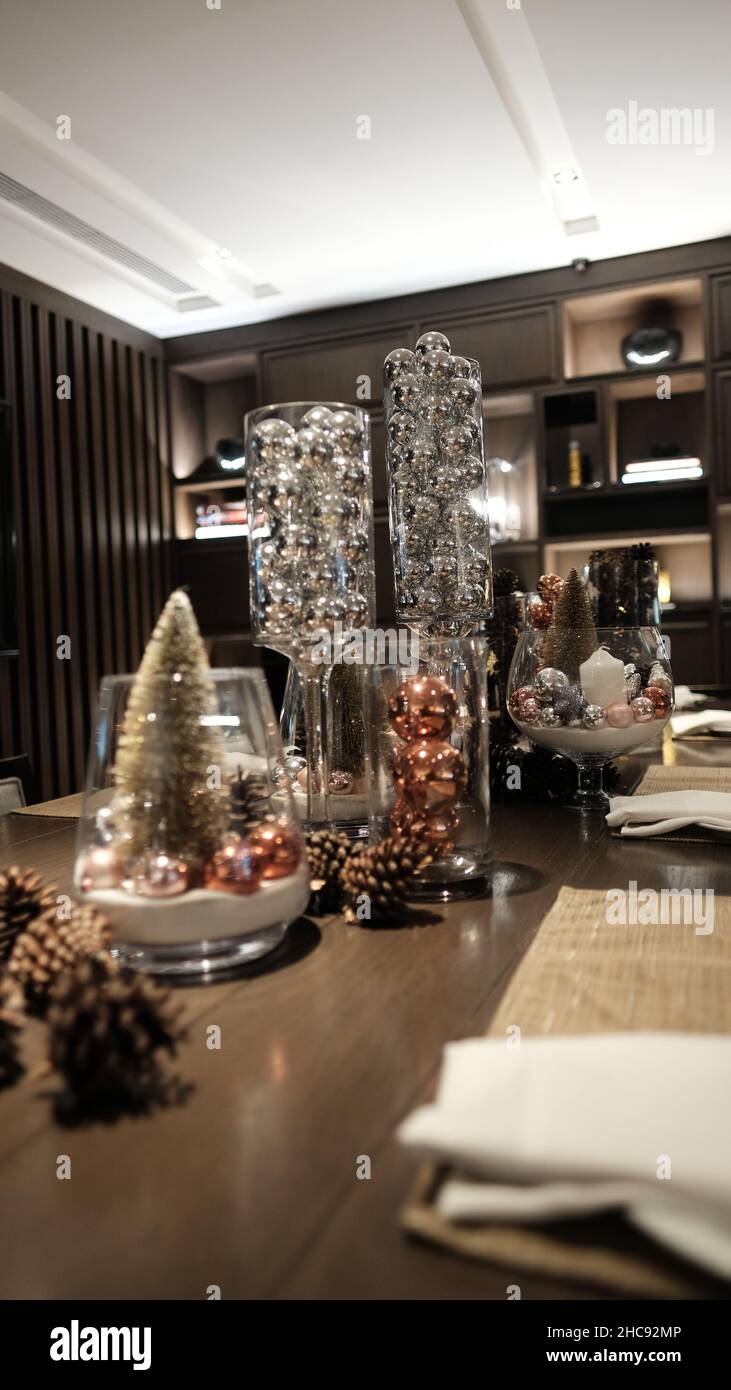 Christmas Tree Dinner Table Decorations JW Marriott Hotel Bangkok