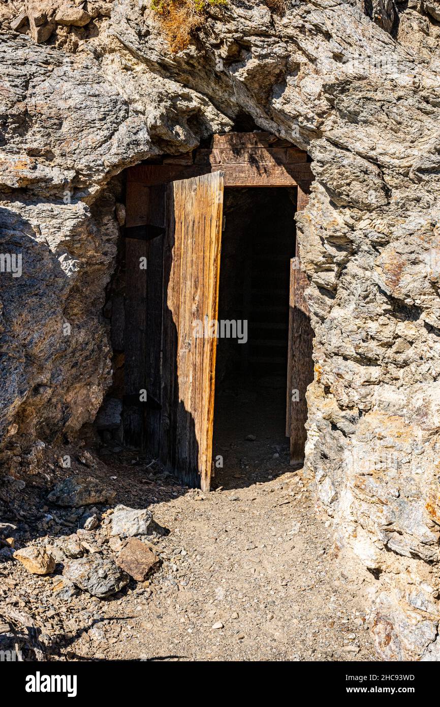 Opened Door To Shaft High Up In The Keane Wonder Mine in Death Valley