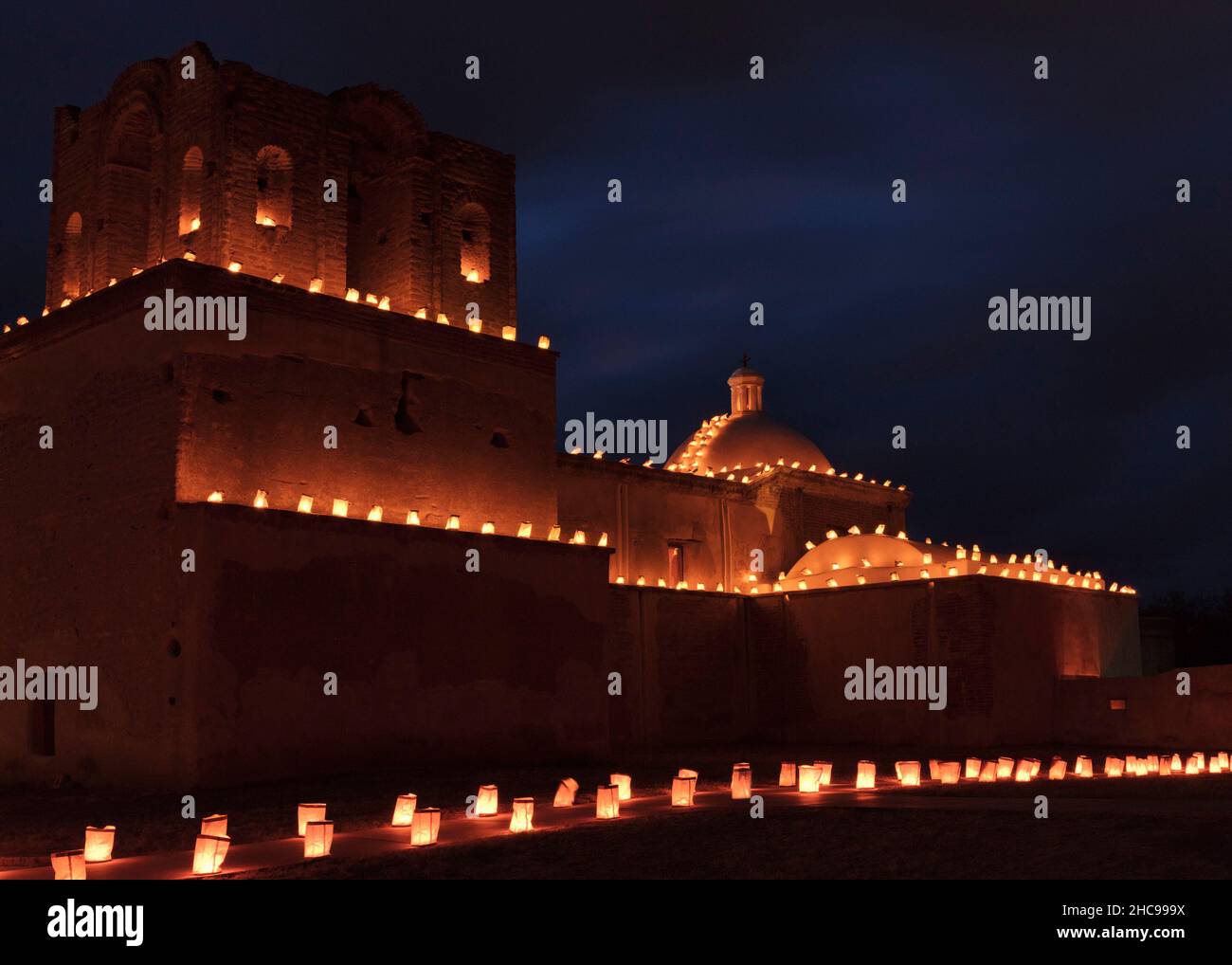 Christmas Eve at Tumacacori Mission Stock Photo Alamy