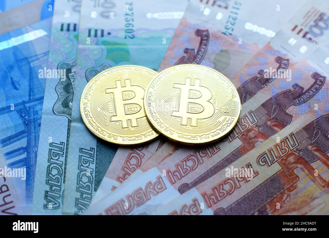 Russian rubles and crypto currency Stock Photo - Alamy
