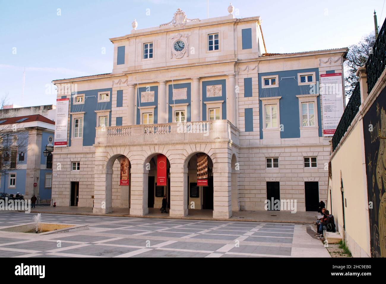 National Theatre of Sao Carlos, 18th-century opera house with neoclassical facade, Lisbon, Portugal Stock Photo