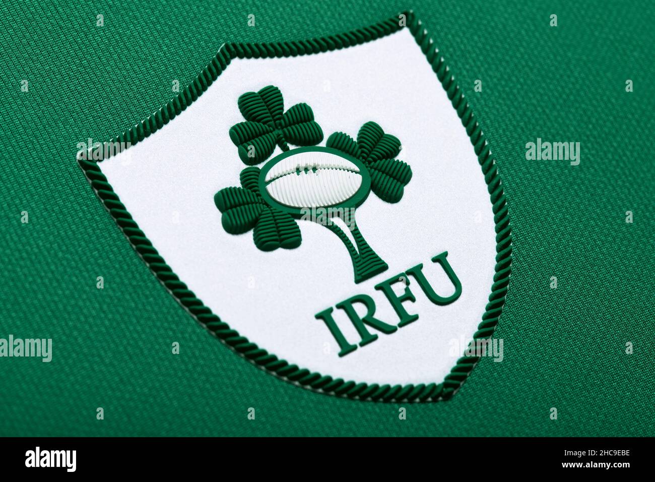 Close up of Irish Rugby Union jersey Stock Photo