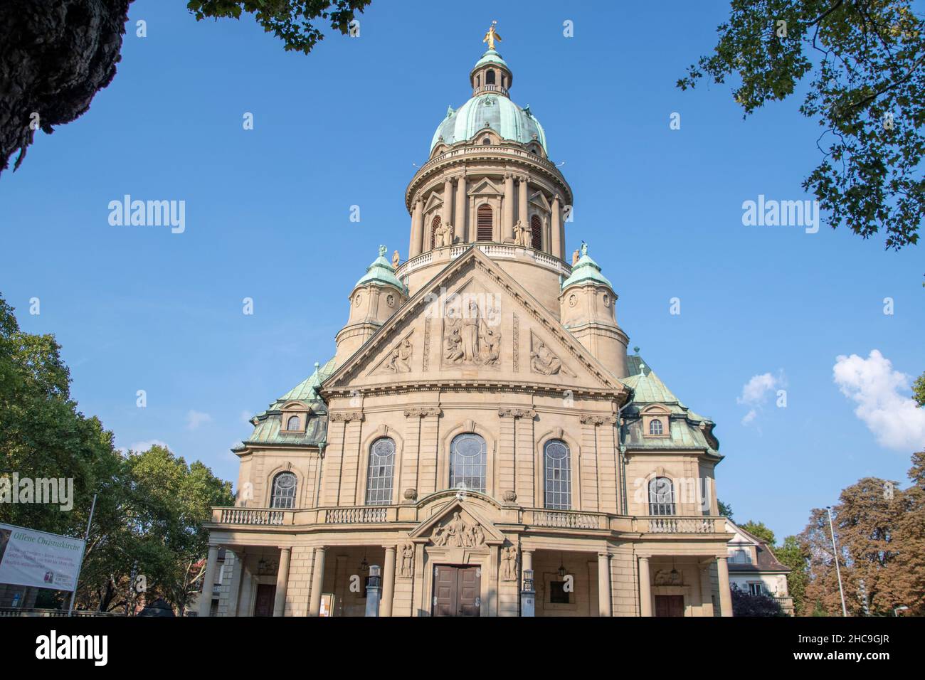 Landscape of Christuskirche evangelical church Mannheim Baden Wurttemburg Stock Photo